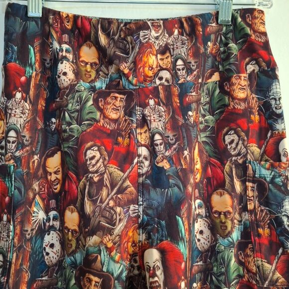Horror Villains Jogger Athletic Pants Elm Street Freddy Jason Halloween Size S - Picture 3 of 9
